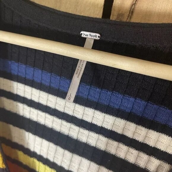 NWT Free People Gidget Knit Sweater Mini Dress Striped Size Large NEW - Picture 7 of 8